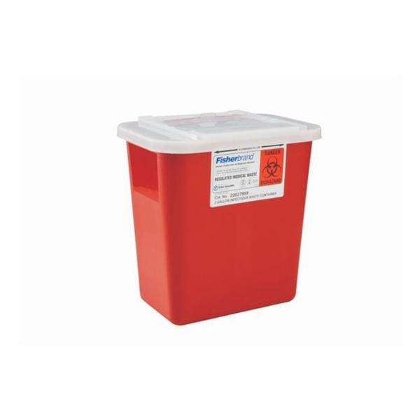 Container Sharps Fisherbrand/Sharps-A-Gator 2gal Rectangular PP Red/Clear Each
